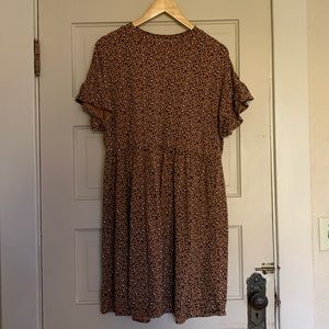 Leopard Print Babydoll Dress
